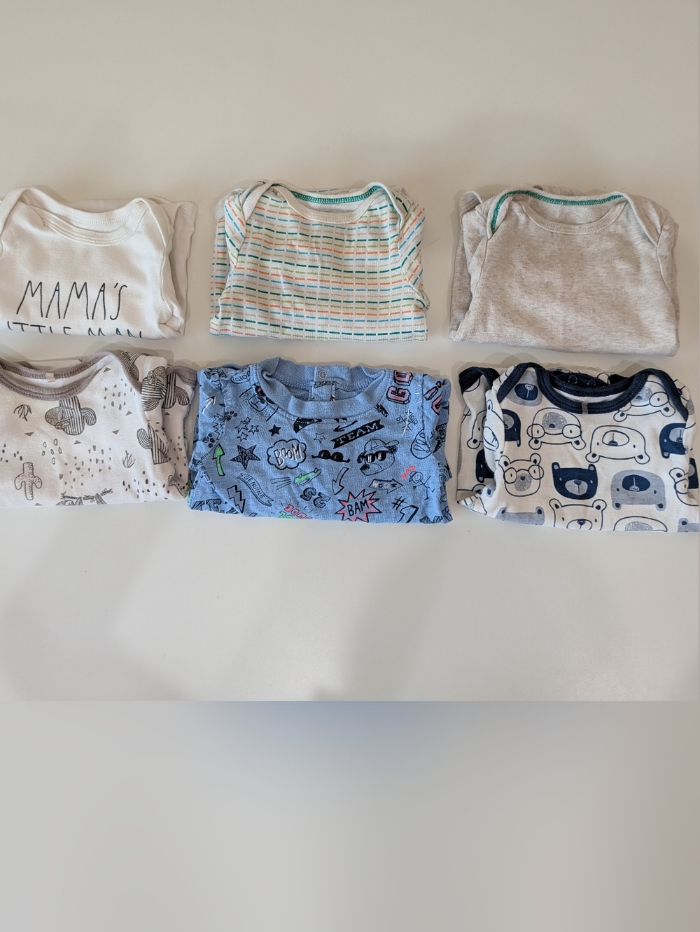 3-6 Months Baby One-Piece Bodysuit Set Of 6